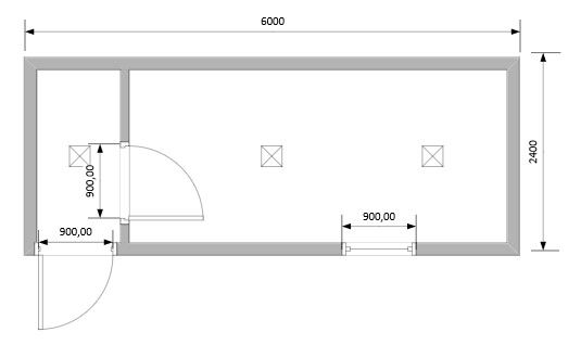 Блок-Контейнер с перегородкой и одним окном модель: ВМ-Б04