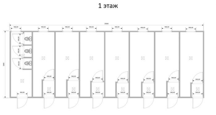 Модульное здание для проживания сотрудников с тамбуром в 2 этажа Модель: ВМ-М05